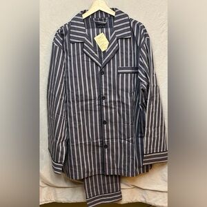 Men’s Noble Mount NWT 100% Cotton Striped Button-Up Pajama Set - XL